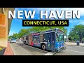 Connecticut Walking Tour - 4K Downtown New Haven Summer Walking Tour