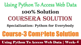Coursera Using Python to Access Web Data Week-4 programming-1 100 Solution Python for Everybody