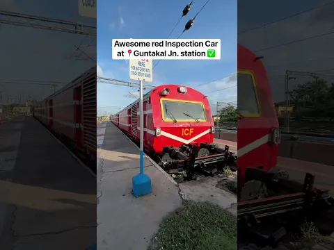 Awesome red Inspection Car at 📍Guntakal Jn. station ✅