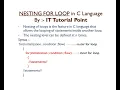 Nesting For-Loop in C Language Hindi Nesting of For Loop with pattern programming