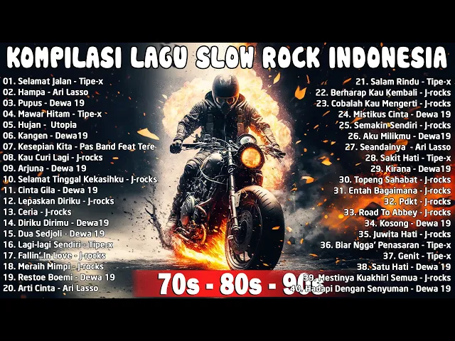 Download MP3 Lagu Slow Rock Indonesia Populer Era '90 an| Hujan -  Utopia |  Hampa -  Ari Lasso | Kangen - Dewa19