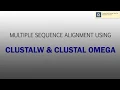 Multiple sequence alignment - ClustalW Clustal OMEGA