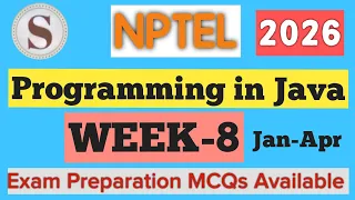 NPTEL Programming in Java Week 8 Assignment Answers 2026 Quiz Solution Jan - April