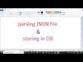 Java Parsing JSON and storing in DB Tamil
