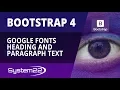 Bootstrap 4 Basics Google Fonts Heading And Paragraph Text