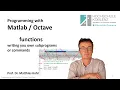 Programming with Matlab or Octave Chap 13 functions