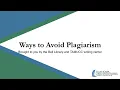 Plagiarism Tutorial Module 5 Ways to Avoid Plagiarism