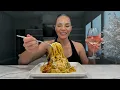 Garlic Alfredo Spaghetti Sparkling Wine Drink Reflecting on Life My Journey to 1M Subs