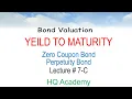 Yield to Maturity Zero-coupon Perpetuity Financial Management BBA-MBA Lecture-7-C
