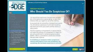 Allied Universal Core Training Indicators of Terrorist Surveillance