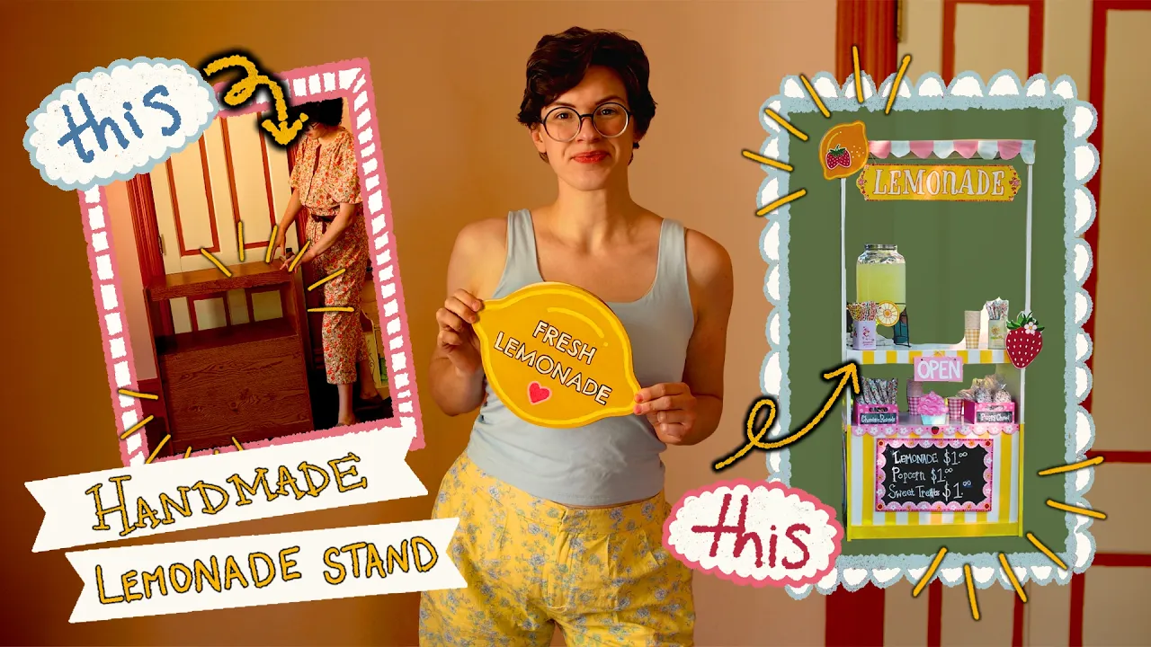 Making a Whimsical Lemonade Stand from a Thrifted Cabinet (using things I already had)