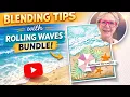 Create a beach-inspired handmade card using the Rolling Waves Bundle and blending techniques