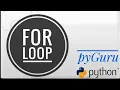 pyBasics 40 The For loop in python pyGuru