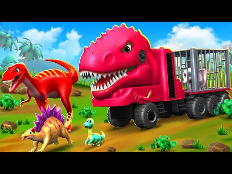 Download MP3 T-Rex's Brave Encounter with Giant Dino Truck - Saving Jurassic Dinosaurs | Dinosaur Cartoons 2024