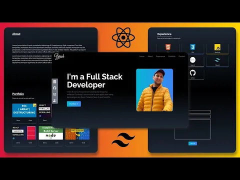 React JS Portfolio Website Using Tailwind CSS Build Deploy