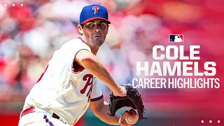 Cole Hamels career MLB highlights Phillies Rangers Cubs Braves pitcher 2008 World Series P