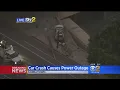 Car Crash Takes Out Power Pole In Koreatown