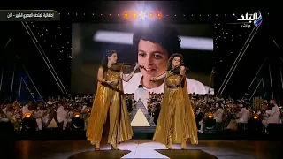 أحفاد الفنان عبد الرحمن أبو زهرة أميرة ومريم أبو زهرة ووصلة إبداع بعزف على الكمان 