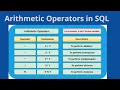 6 Arithmetic Operators in SQL SQL Arithmetic Operators SQL Tutorial