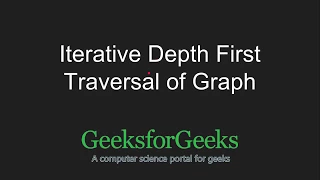 Iterative Depth First Traversal of Graph GeeksforGeeks