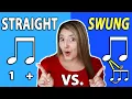 Difference between straight and swung eighth notes