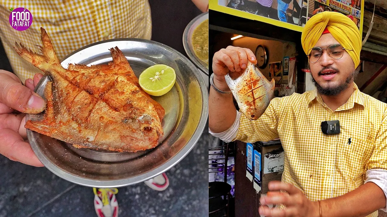 Pomfret Fish Fry   Bindra Fouji Fish Ludhiana   Street Food India