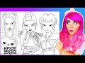 Coloring K-Pop Demon Hunters Coloring Pages Rumi Mira and Zoey HUNTRIX Coloring Ohuhu Markers