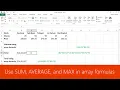Use SUM AVERAGE and MAX in array formulas Microsoft Excel