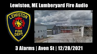 Fire Lumberyard Burns in Lewiston 2021 Maine
