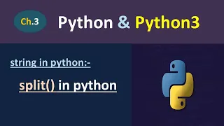 Python Tutorial in Hindi split Function in Python String in Python Python split Function