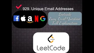 929 Unique Email Addresses Easy Level Interview Question of Leetcode Full Explanation in Python