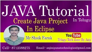 How to Create Java Project in Eclipse In Telugu By Shaik Faruk Java Project In Eclipse InTelugu