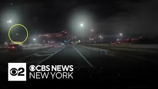 Dash cam shows near miss between planes above Newark Airport