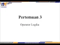 Pertemuan 3 - Dasar Pemrograman Python