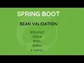 Spring Boot - Bean Validation
