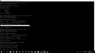 MySQL Create a database alter table insert into drop column foreign key using CMD