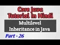 Core Java Tutorial MultiLevel Inheritance In Java Part 26