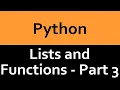 List and Built in Functions in Python - Part 3