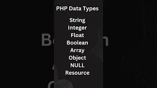 PHP DataTypes