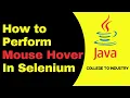 Perform Mouse Hover In Selenium
