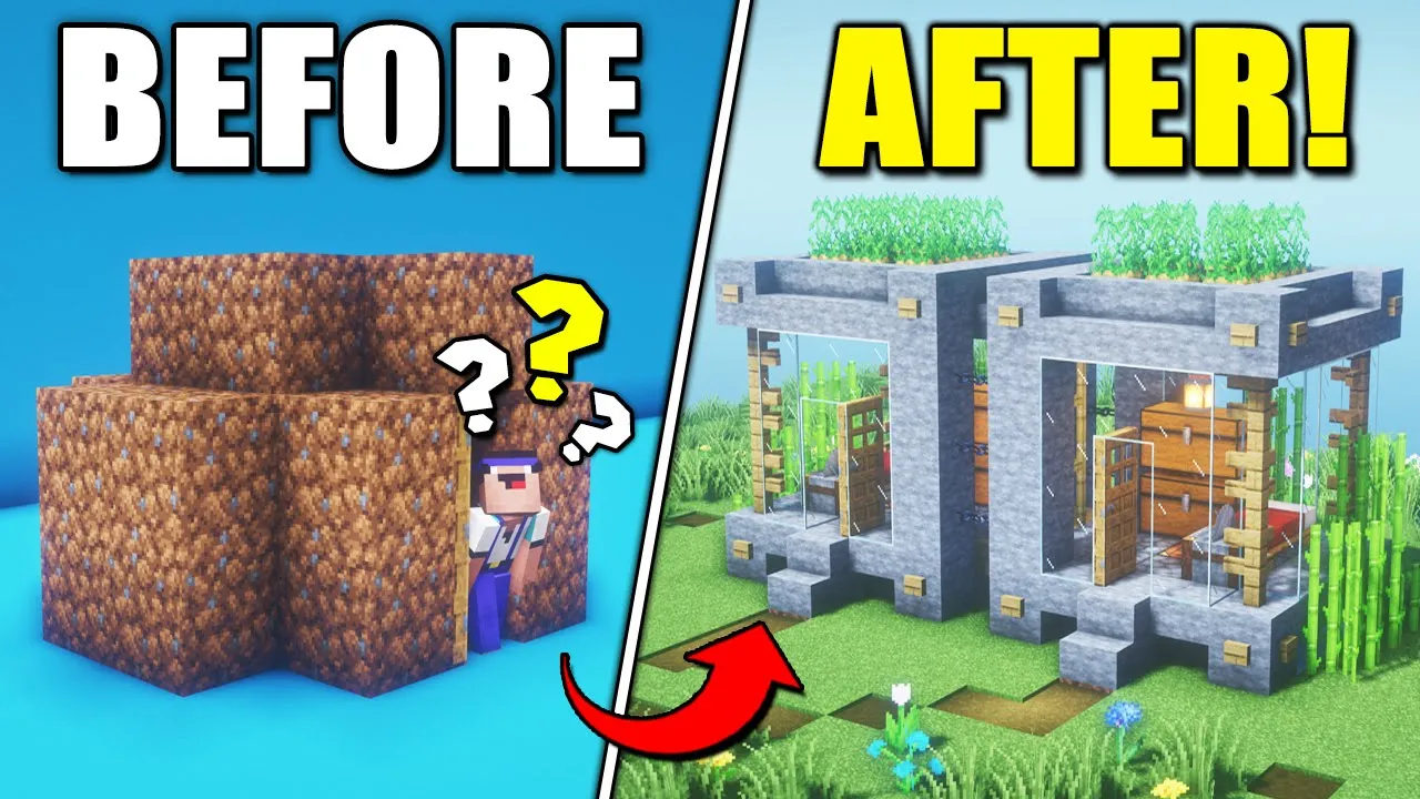 Minecraft STARTER House Build Hacks & Ideas