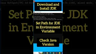 Download And Install JDK Set Path For JDK In Environment Variables Check Java Version In CMD  Download And Install JDK Set Path For JDK In Environment Variables Check Java Version In CMD