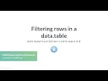 R Tutorial Filtering rows in a data table