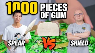 We Built a Spear and Shield with 1,000 Pieces Gum… The Result Was Crazy! 🤯⚔️🛡️[REPO] #DIY#Experiment