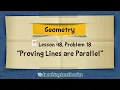 Ways To Prove Lines Are Parallel Geometry Lesson