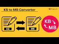 KB to MB Formula Calculator - KB to MB Conversion Kilobytes to Megabytes