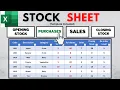 Creating a Simple Stock Sheet Template in Excel With Navigation Bar Inventory Management