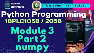 Module 3 Part 2 numpy in python