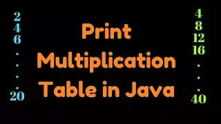 Print multiplication table in java from user input