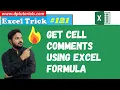 Get cell comments using Excel Formula Excel Tricks dptutorials